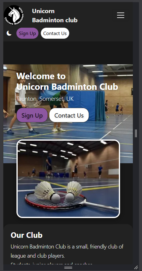 UBC website mobile view